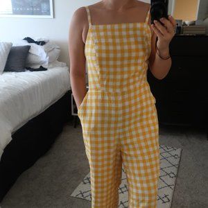 Yellow gingham jumpsuit